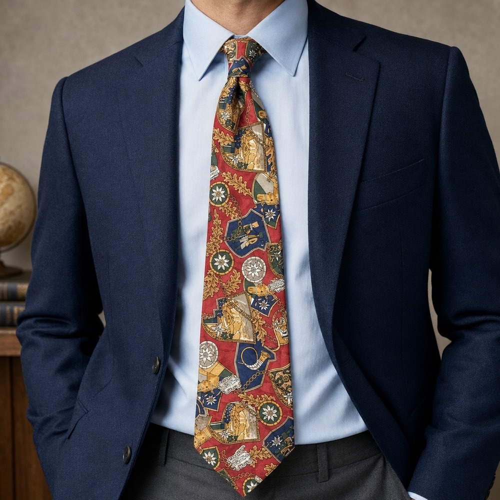 Fleet Operations Necktie Red Equestrian‎ 56.5" Tie Novelty Statement Maximalist